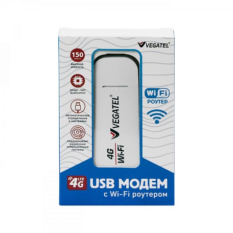 4G модем M24 Wi-Fi роутер (все SIM-карты), белый  Vegatel  