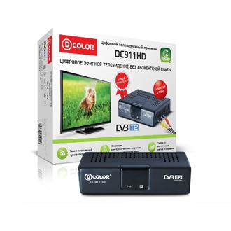 Цифровая ТВ приставка  D-color DC911HD ресивер с тюнером DVB-T2