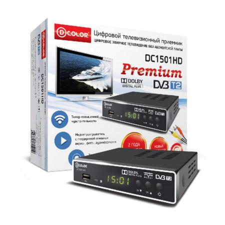 Цифровая ТВ приставка  D-color DC1501HD ресивер с тюнером DVB-T2