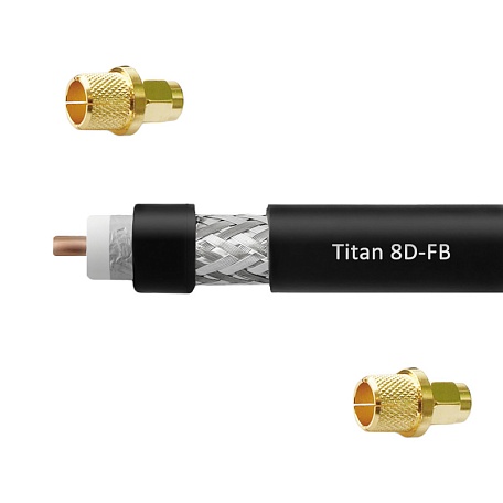 Кабельная сборка 8D/FB (Titan, черный) (N-male - SMA-male) 40м  Vegatel  
