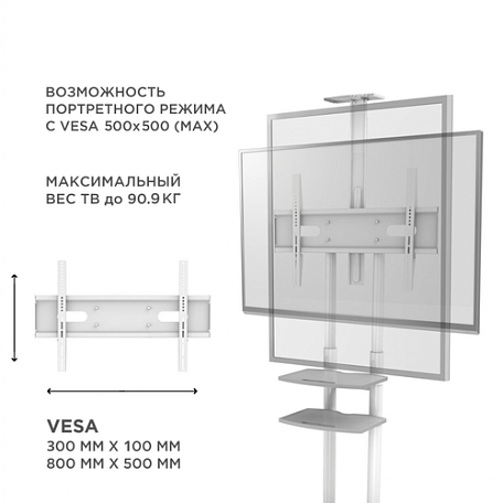 Напольная ТВ стойка  Onkron TS1881 white для LED/LCD телевизоров