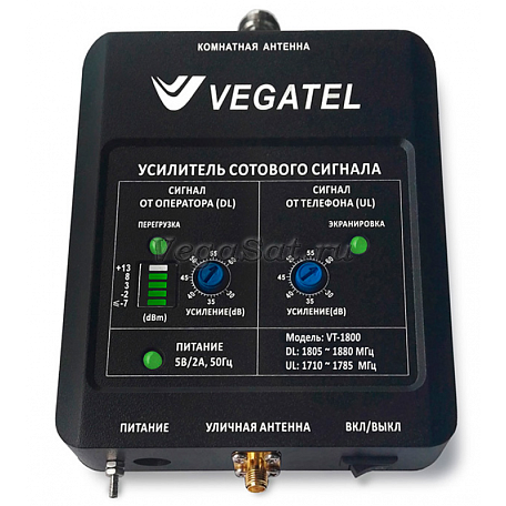 Комплект GSM усиления  Vegatel VT-1800-kit (LED 2017 г.) для сигнала сотовой связи