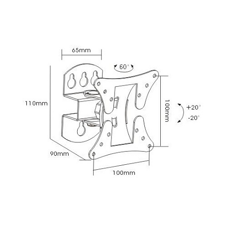 Наклонно-поворотный ТВ кронштейн  Arm Media LCD-101 для LED/LCD телевизоров