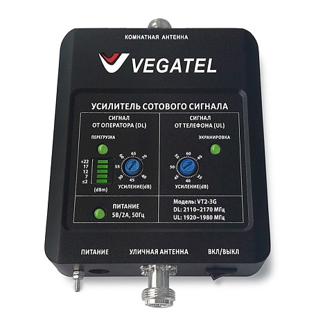 Репитер VEGATEL VT2-3G (LED) для усиления сигнала 3G  Vegatel R06031 