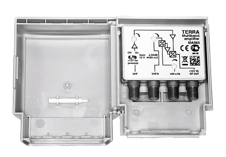 Усилитель ТВ сигнала  Terra MA 065 мачтовый 3 входа, 28/38 db