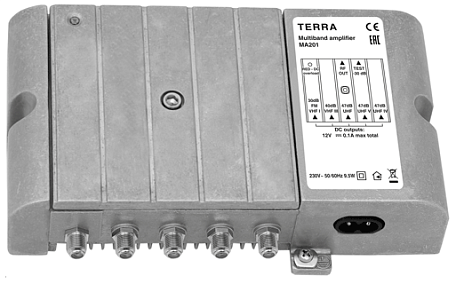 Усилитель ТВ сигнала  Terra MA 201 антенный 5 входов, 40-47dB