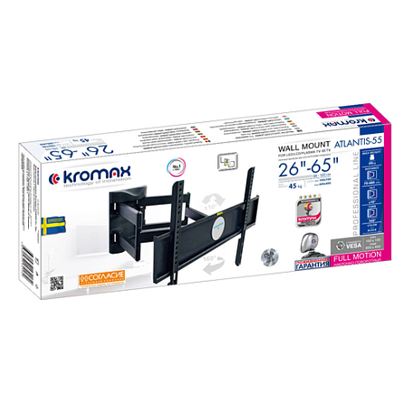 Наклонно-поворотный ТВ кронштейн  Kromax ATLANTIS-55 для LED/LCD телевизоров