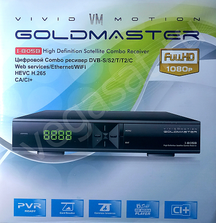 Спутниковый ТВ ресивер  GoldMaster I-805B ресивер с тюнером DVB-T/T2/C/S/S2