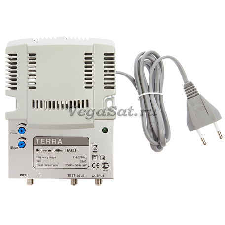 Усилитель ТВ сигнала  Terra HA 123 антенный вход / выход, 28 dB