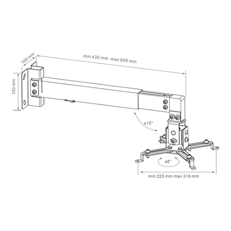 Настенный / Потолочный кронштейн  Arm Media PROJECTOR-3 white для проектора