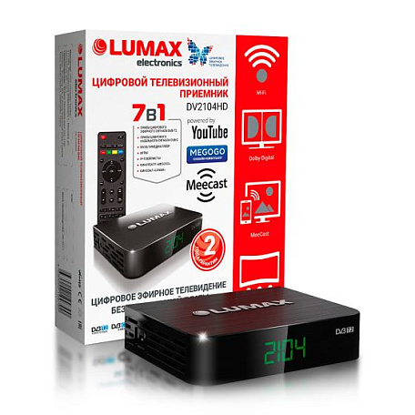 Цифровая ТВ приставка  Lumax DV2104HD ресивер с тюнером DVB-T2/C