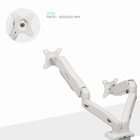 Кронштейн с газлифтом  Onkron G160 white для телевизора / монитора