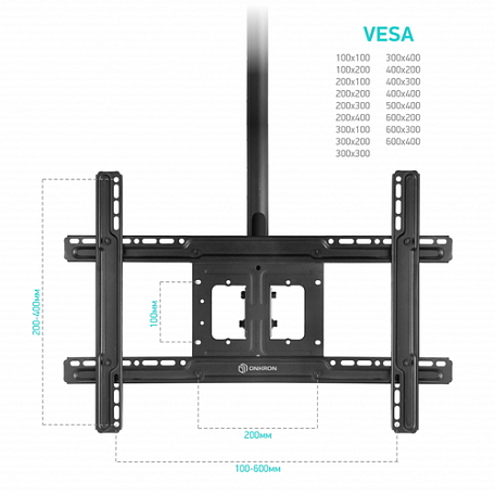 Потолочный ТВ кронштейн  Onkron N2L для LED/LCD телевизоров
