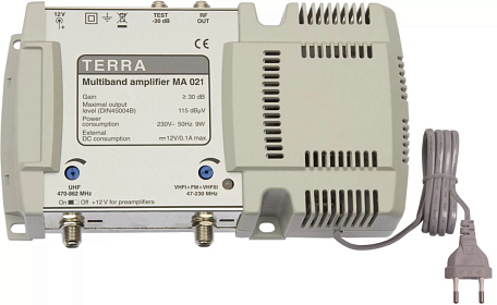 Усилитель ТВ сигнала  Terra MA 021 антенный 2 входа, 30 dB