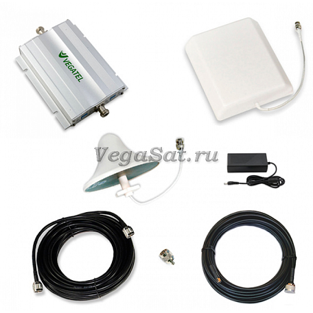 Комплект GSM 3G усиления  Vegatel VT-1800/3G-kit (офис) для сигнала сотовой связи