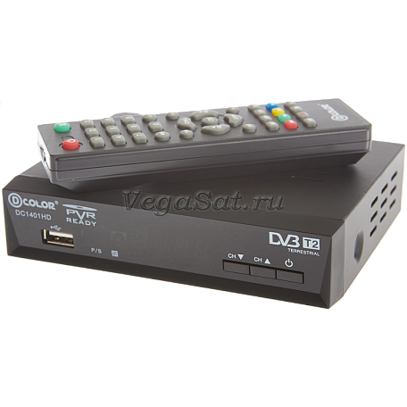 Цифровая ТВ приставка  D-color DC1401HD ресивер с тюнером DVB-T2