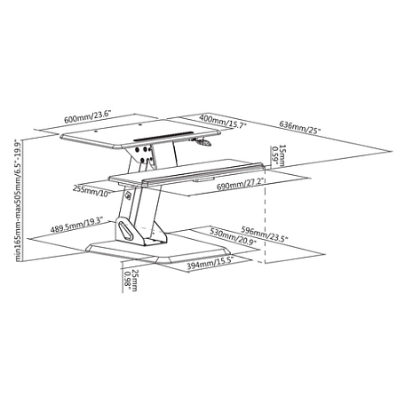 Рабочее место  ABC Mount STANDWORK-103 универсальное настольное