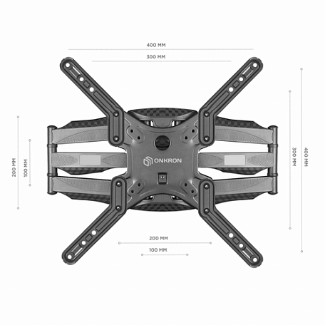 Наклонно-поворотный ТВ кронштейн  Onkron M5 black для LED/LCD телевизоров