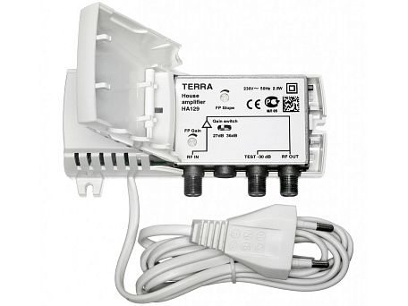 Усилитель ТВ сигнала  Terra HA 129 антенный вход / выход, 27/36 dB