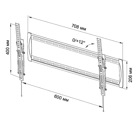 Наклонный ТВ кронштейн  Trone Frame 20M для LED/LCD телевизоров