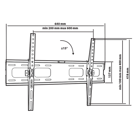 Наклонный ТВ кронштейн  Tuarex OLIMP-202 для LED/LCD телевизоров