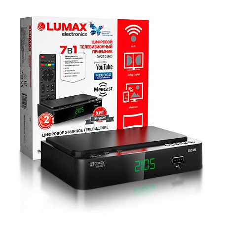 Цифровая ТВ приставка  Lumax DV2105HD ресивер с тюнером DVB-T2/C