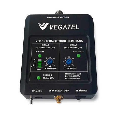 Комплект GSM усиления  Vegatel VT1-900E-kit (LED) для сигнала сотовой связи