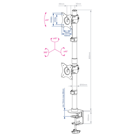 Кронштейн настольный  Arm Media LCD-T43 для монитора