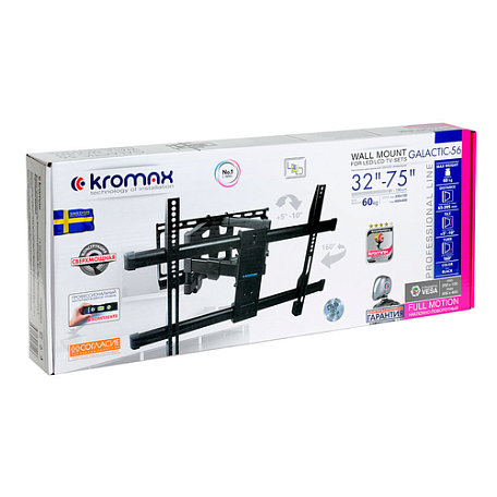 Наклонно-поворотный ТВ кронштейн  Kromax GALACTIC-56 для LED/LCD телевизоров