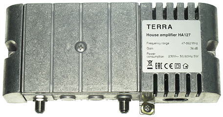 Усилитель ТВ сигнала  Terra HA 127 антенный вход / выход, 36 dB