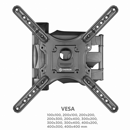 Наклонно-поворотный ТВ кронштейн  Onkron M4 black для LED/LCD телевизоров
