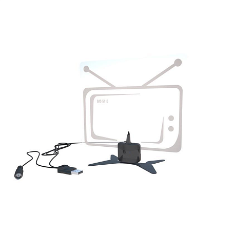 Комнатная ТВ антенна DVB-T2  Рэмо «BAS-5116-USB РЕКОРД» активная ДМВ с усилителем