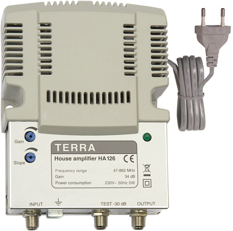 Усилитель ТВ сигнала  Terra HA 126 антенный вход / выход, 34 dB