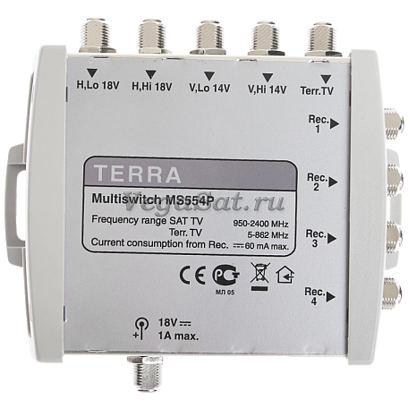 Мультисвитч  Terra MS-554P пассивный оконечный 5х4