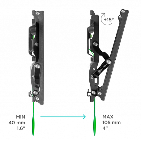 Наклонный ТВ кронштейн  Onkron TM1 для LED/LCD телевизоров