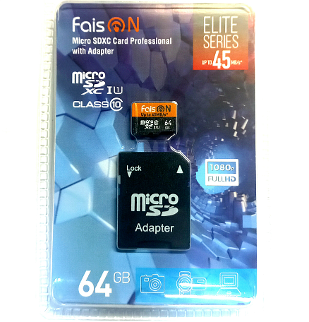 Карта памяти   micro SDHC 64GB FaisON