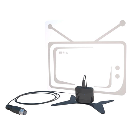 Комнатная ТВ антенна DVB-T2  Рэмо «BAS-5116-5V РЕКОРД» активная ДМВ с усилителем