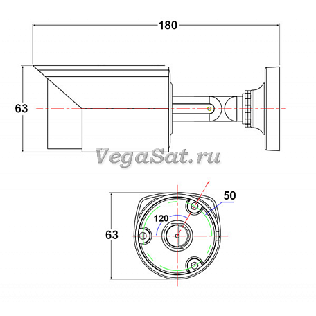 Аналоговая уличная камера  TBTec TBC-A1362IR цветная с ИК подсветкой