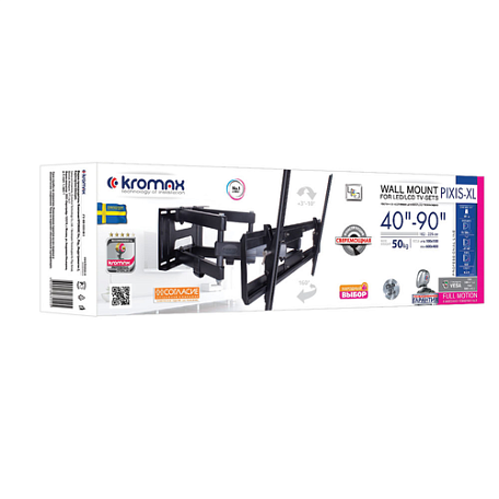 Наклонно-поворотный ТВ кронштейн  Kromax PIXIS-XL для LED/LCD телевизоров