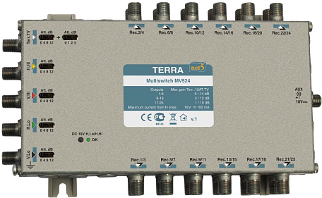 Мультисвитч  Terra MV-524 активный оконечный 5x24