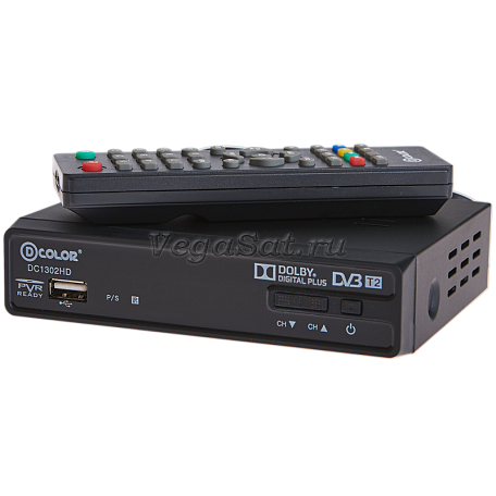 Цифровая ТВ приставка  D-color DC1302HD ресивер с тюнером DVB-T2