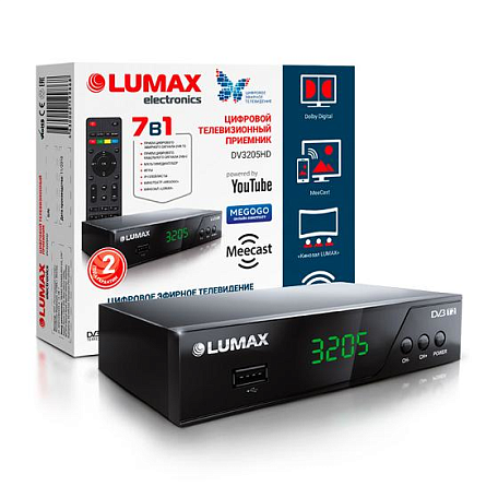 Цифровая ТВ приставка  Lumax DV3205HD ресивер с тюнером DVB-T2/C