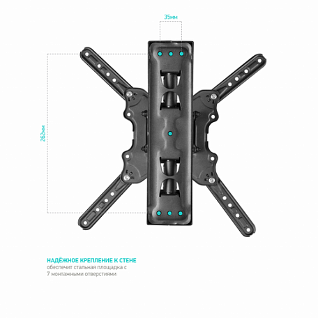 Наклонно-поворотный ТВ кронштейн  Onkron M4 black для LED/LCD телевизоров