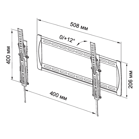 Наклонный ТВ кронштейн  Trone Frame 20S для LED/LCD телевизоров