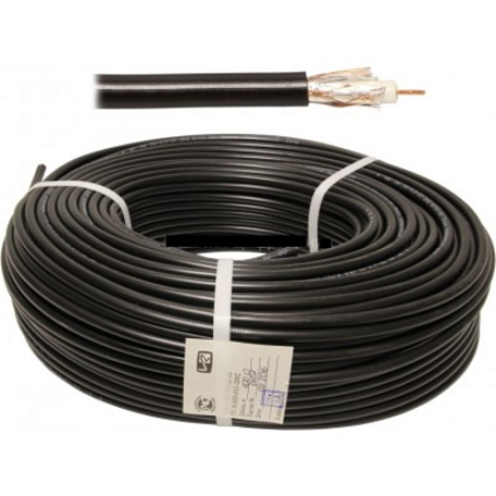 Телевизионный кабель 75 Ом   RG-6 медь чёрный (за 1 метр) коаксиальный антенный