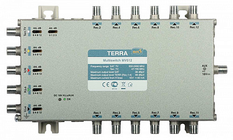Мультисвитч  Terra MV-512 активный оконечный 5x12