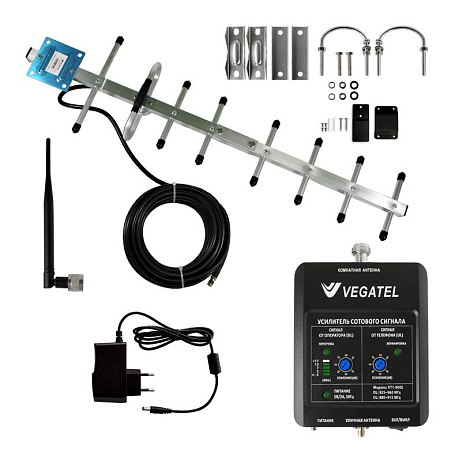 Комплект GSM усиления  Vegatel VT1-900E-kit (LED) для сигнала сотовой связи