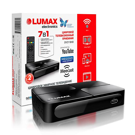 Цифровая ТВ приставка  Lumax DV2118HD ресивер с тюнером DVB-T2/C