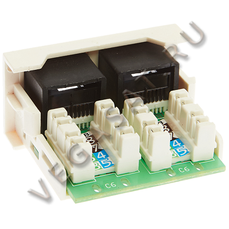 RJ 45 розетка компьютерная  Dr.HD SOC 2xRJ45 розеточный модуль, 2 гнезда