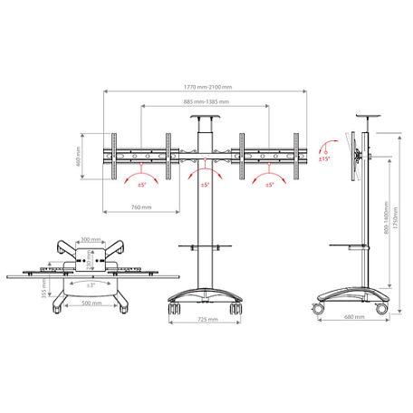 Напольная ТВ стойка  Arm Media PT-STAND-15 для LED/LCD телевизоров